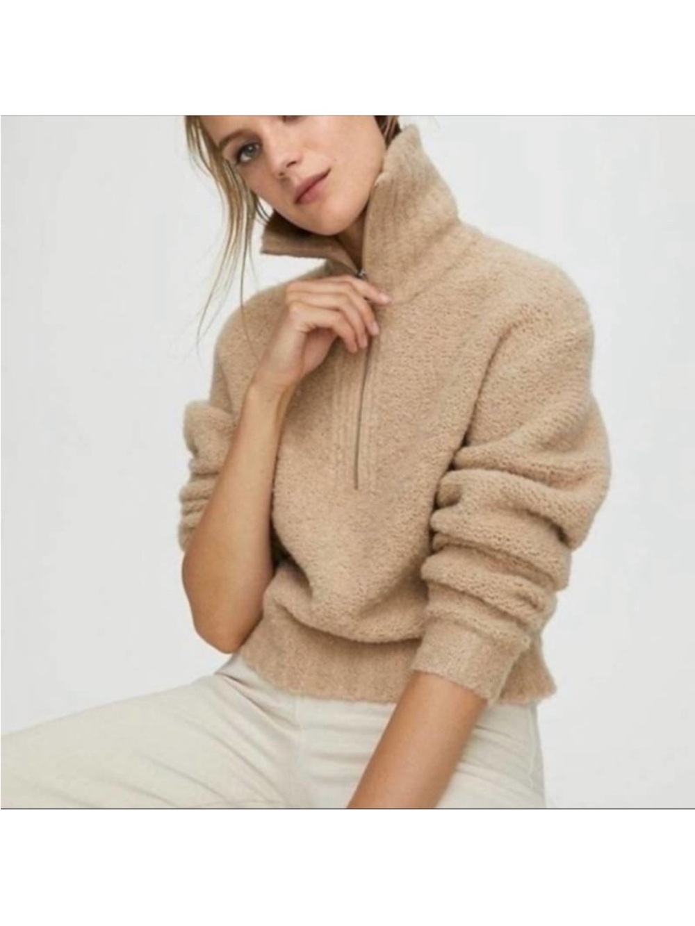 Aritzia Wilfred Free, ‘Gwyneth Sweater’ beige, small